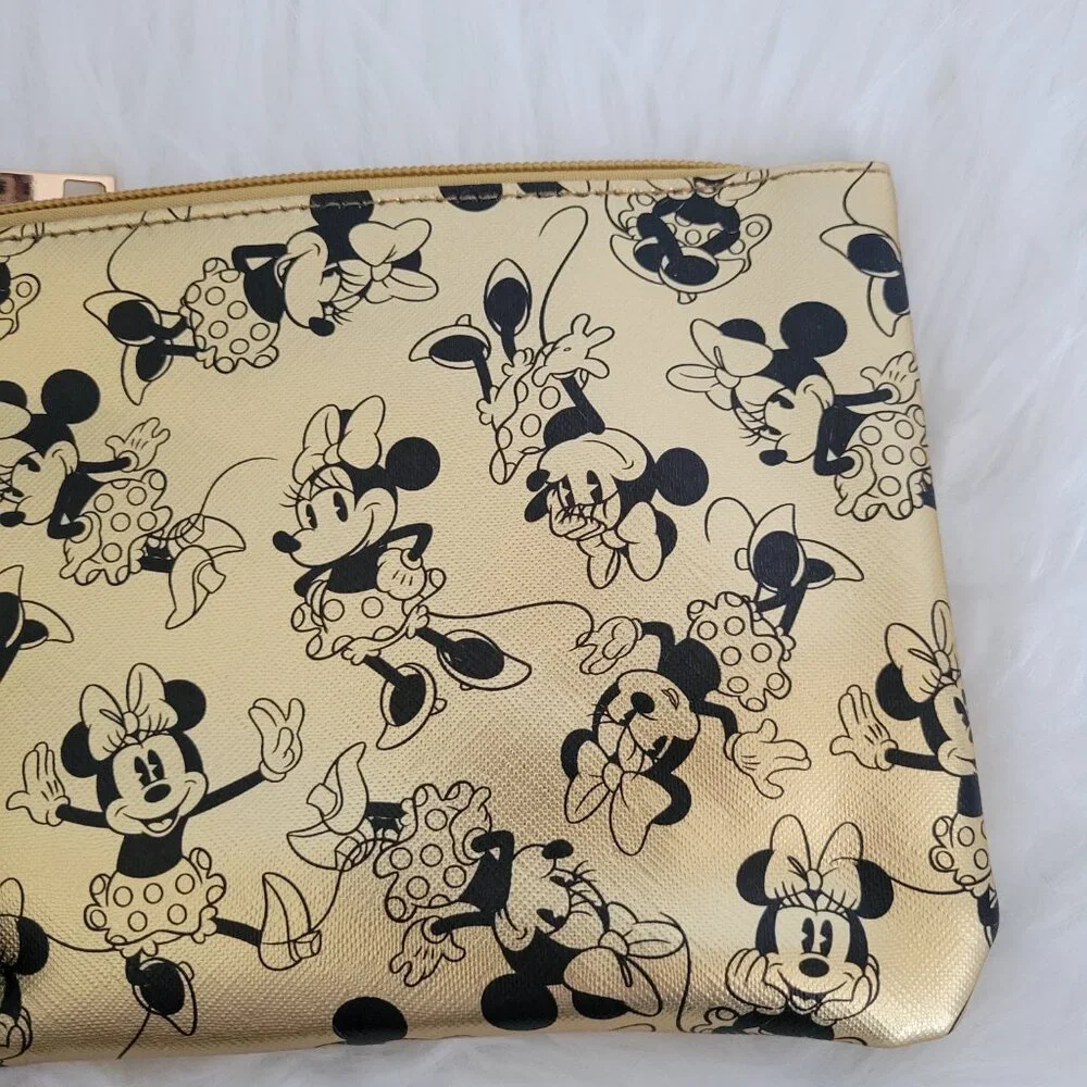 Disney Minnie Mouse Gold Metallic Wristlet